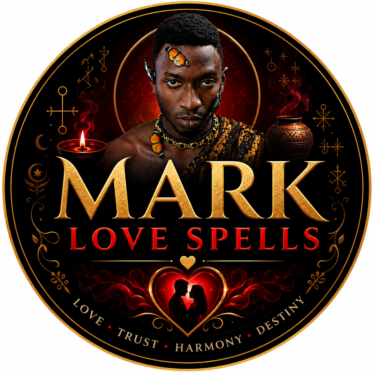 Mark love spells logo